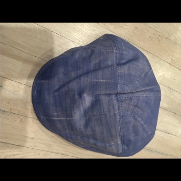 Textured Blue Hat with Grid Pattern - Picture 2 of 5